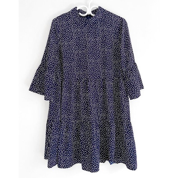 MinkPink • Breezy Babydoll Dress • Sz M • Navy Blue w White • Trapeze • Like New - Picture 1 of 11